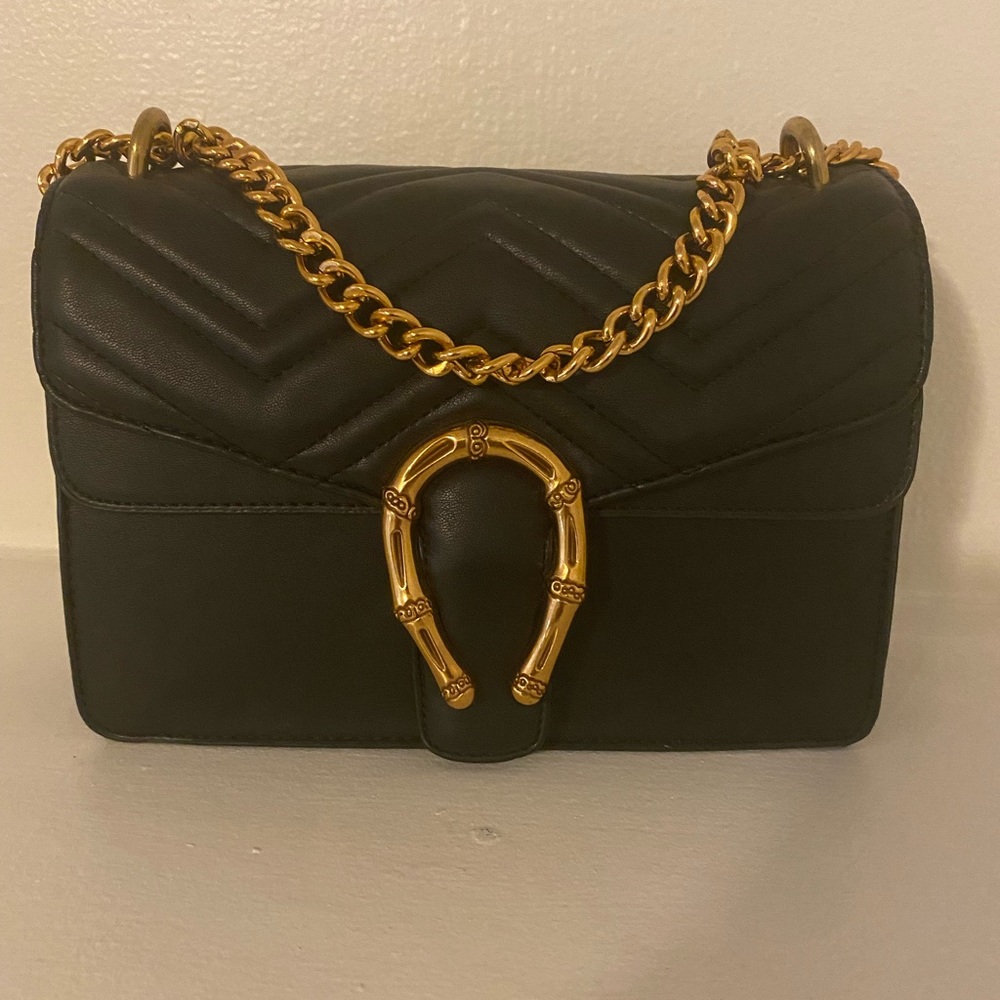 Black Vegan leather crossbody bag!